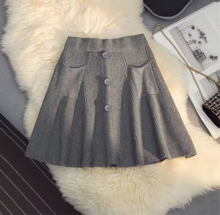 Демисезонна Трикотажна Спідниця вʼязка Плісе спідничка міні пліссе