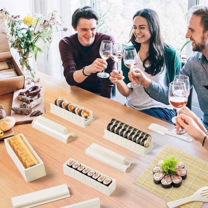 Molde de sushi - cor branca - 8 moldes - 10 peças