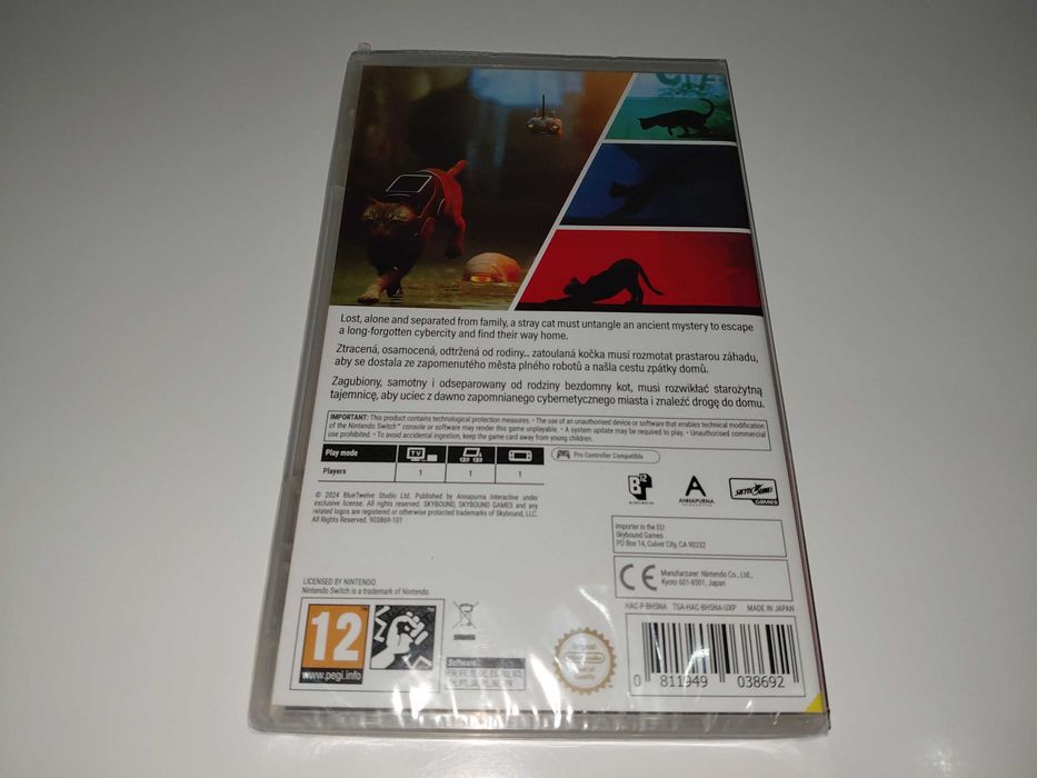 switch KOT STRAY PL po polsku+6 litografi polska okładka NOWA kartridż