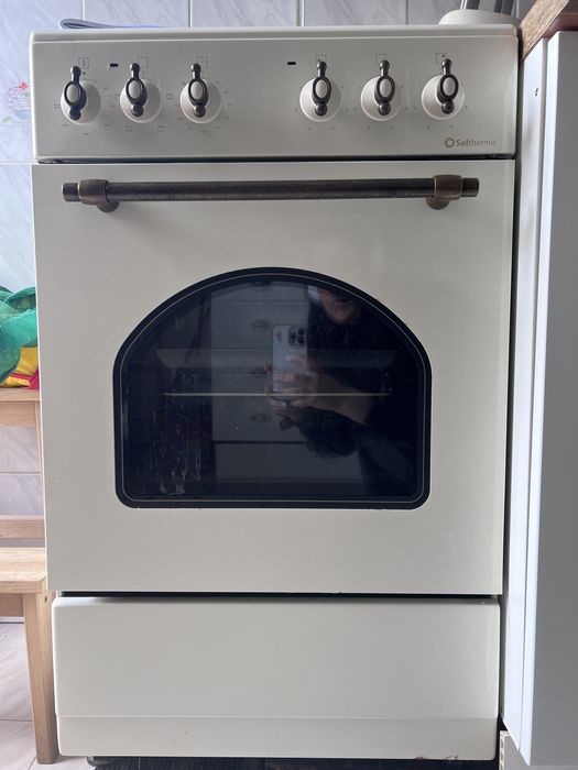 Fogao forno retro bege 3 bicos