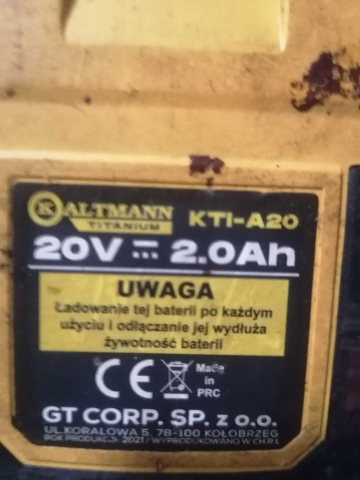 Kaltmann wiertarko wkrętarka + szlifierka kątowa