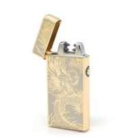 Електроімпульсна USB запальничка Дракон BlackOwl золота .