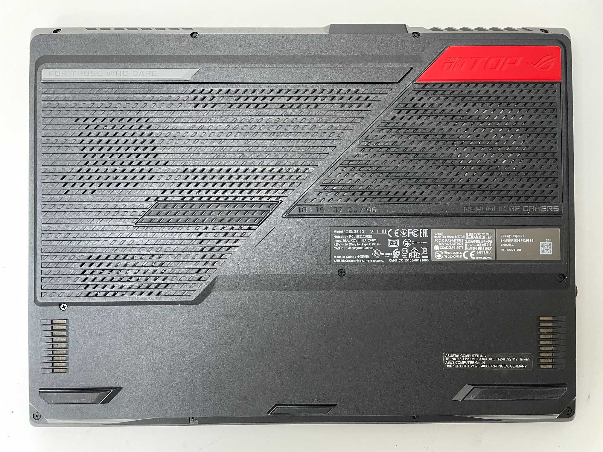 Laptop Asus ROG Strix G15 R9-5900HX 16GB RAM 512GB SSD GeForce RTX3060