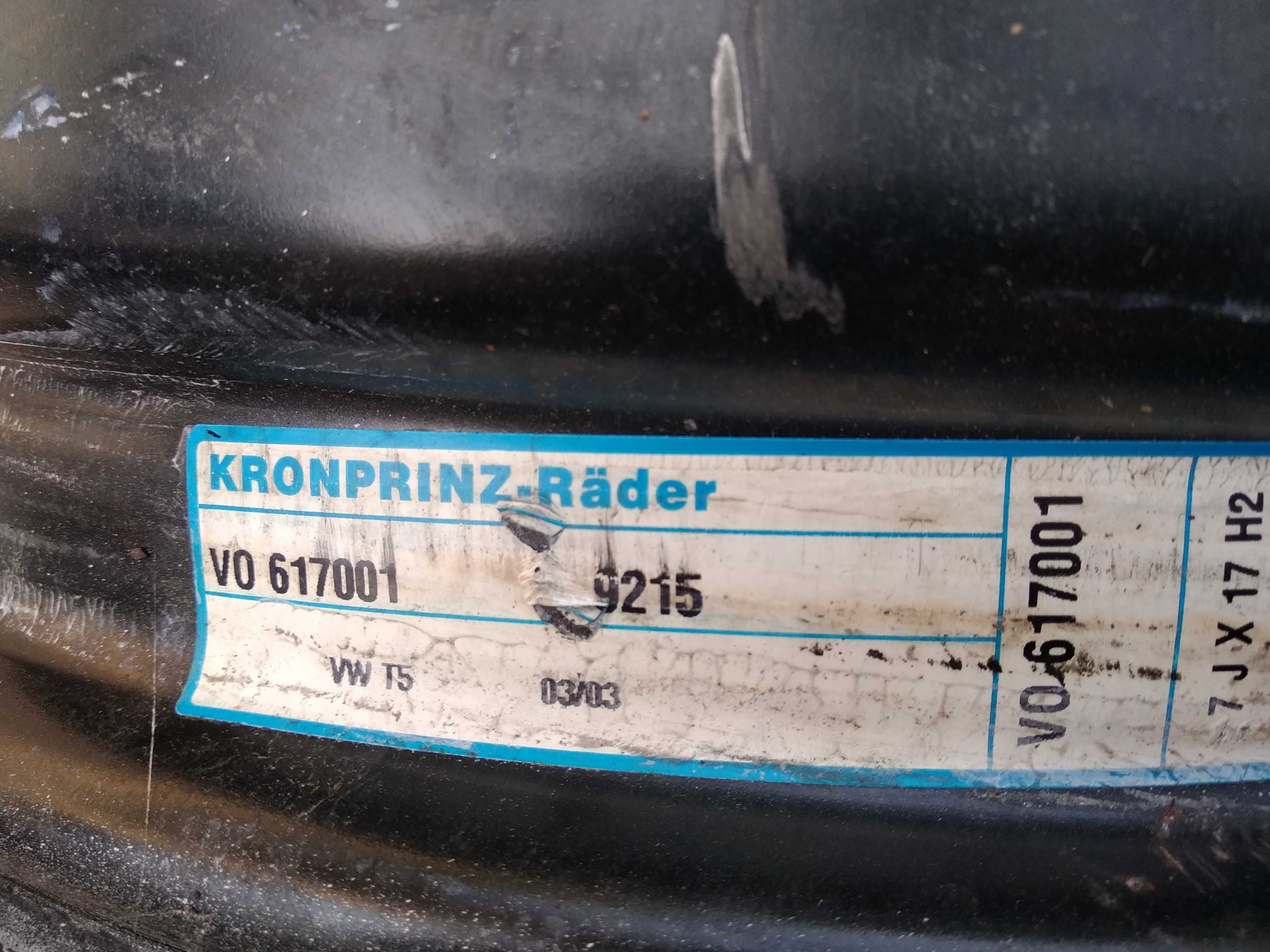 Felgi Volkswagen T5 stalowe 7.0" x 17   5x120 ET 55  komplet 4 sztuki