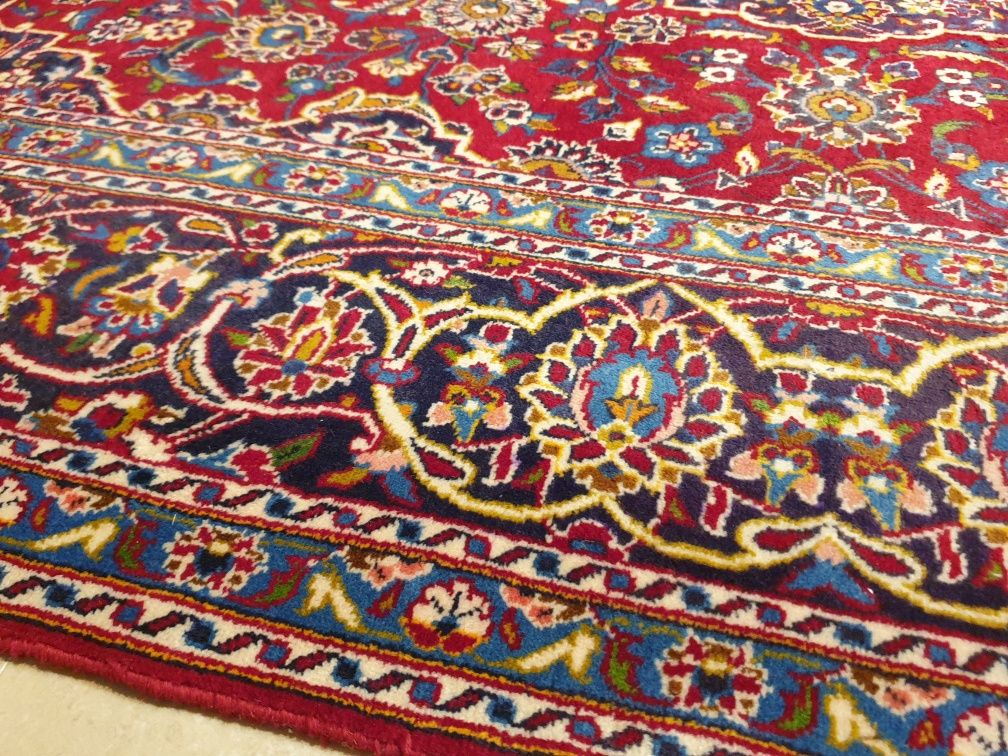 Piękny perski dywan Keshan Kork  312 # 212 Iran  - Bdb stan