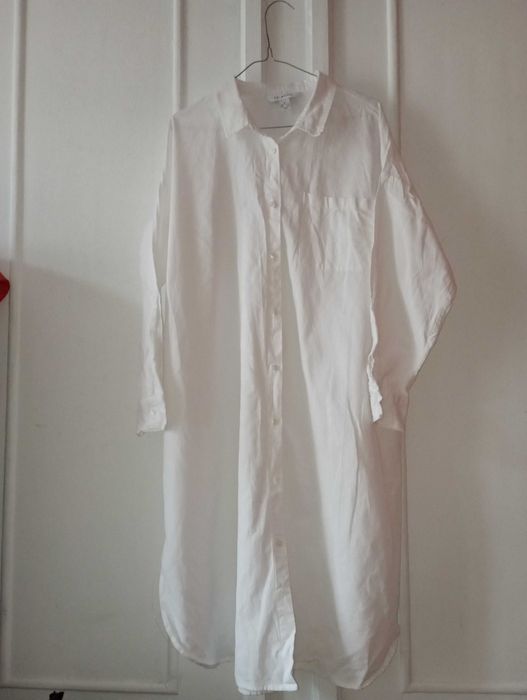 Sukienka koszulowa midi suknia koszula biala oversize Primark roz. M-L