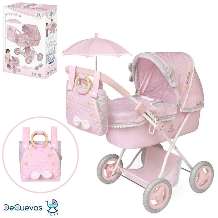 Коляска для ляльок DeCuevas 85075 Sophie з сумочкою та парасолькою