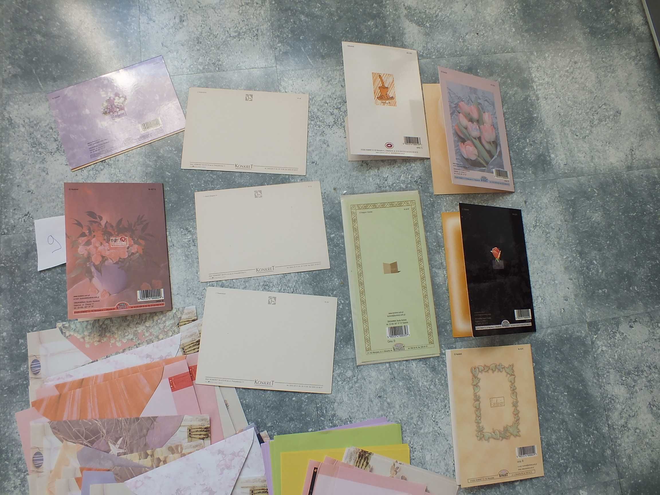 10szt.kartki pocztowe imieniny,Ślub papeteria,koperty pocztówki NOWE