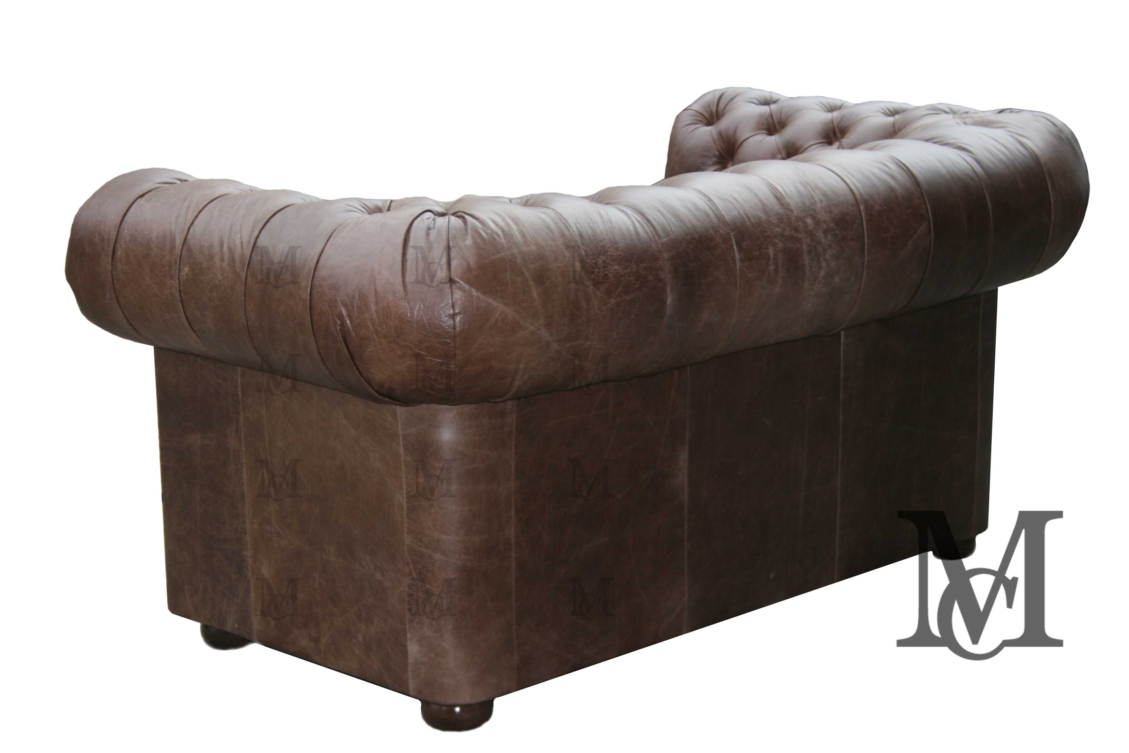 Kanapa Classic Chesterfield 2-osobowa - 100% skóra naturalna