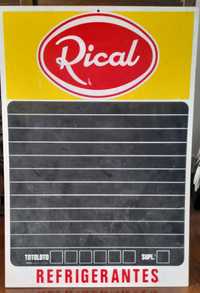 Publicidade aos refrigerantes Rical -garrafas pirogravadas