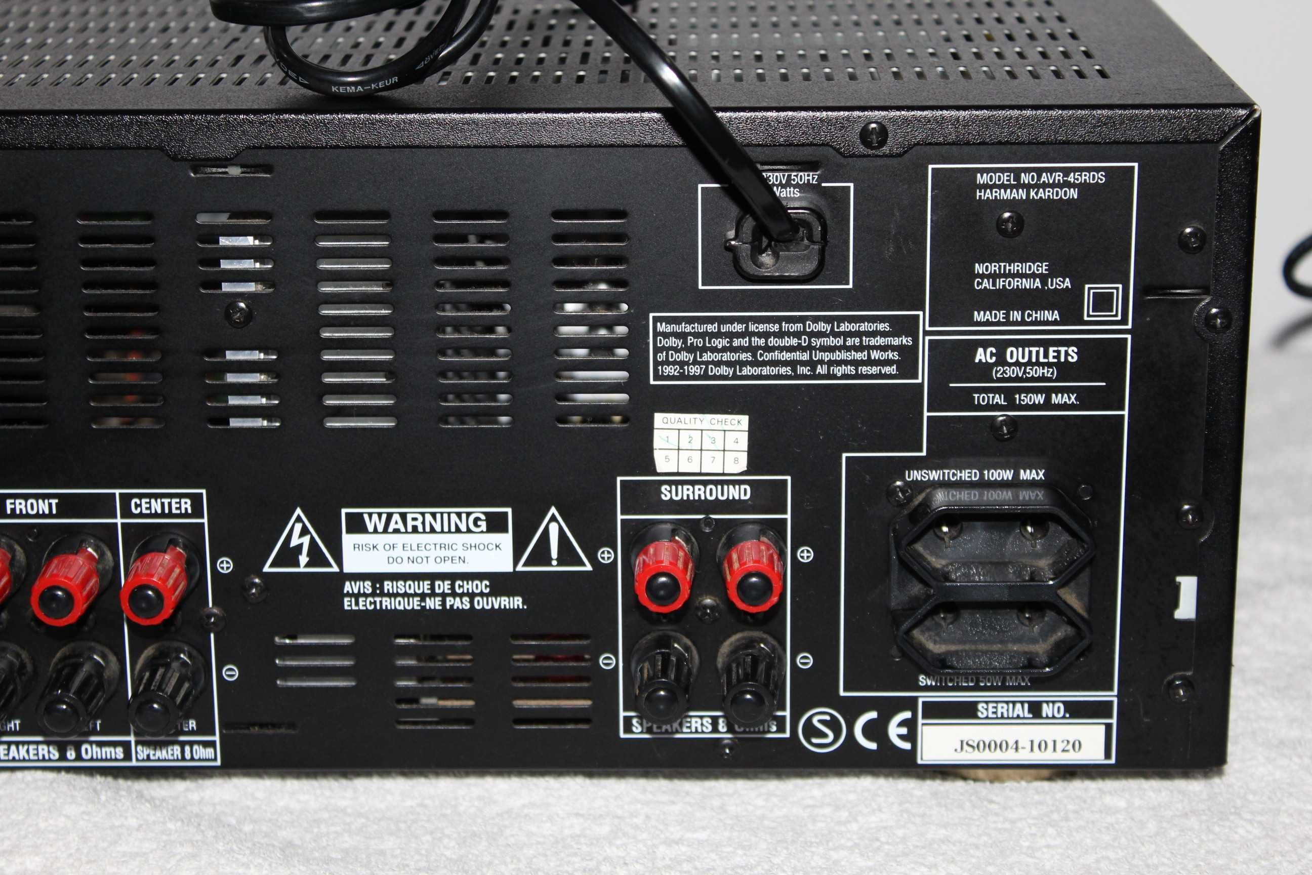 harman/kardon  AVR 45RDS Potężny amplituner kino domowe optyk Wysyłka