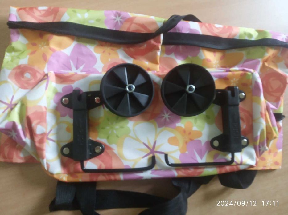 Сумка легка та складна для покупок з висувними подвійними колесами