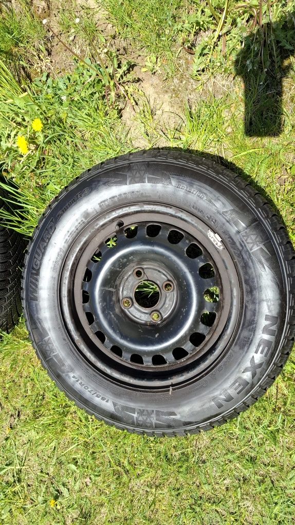4x Felgi stalowe 4x100 + opony zimowe 185/70/14" 2022r.