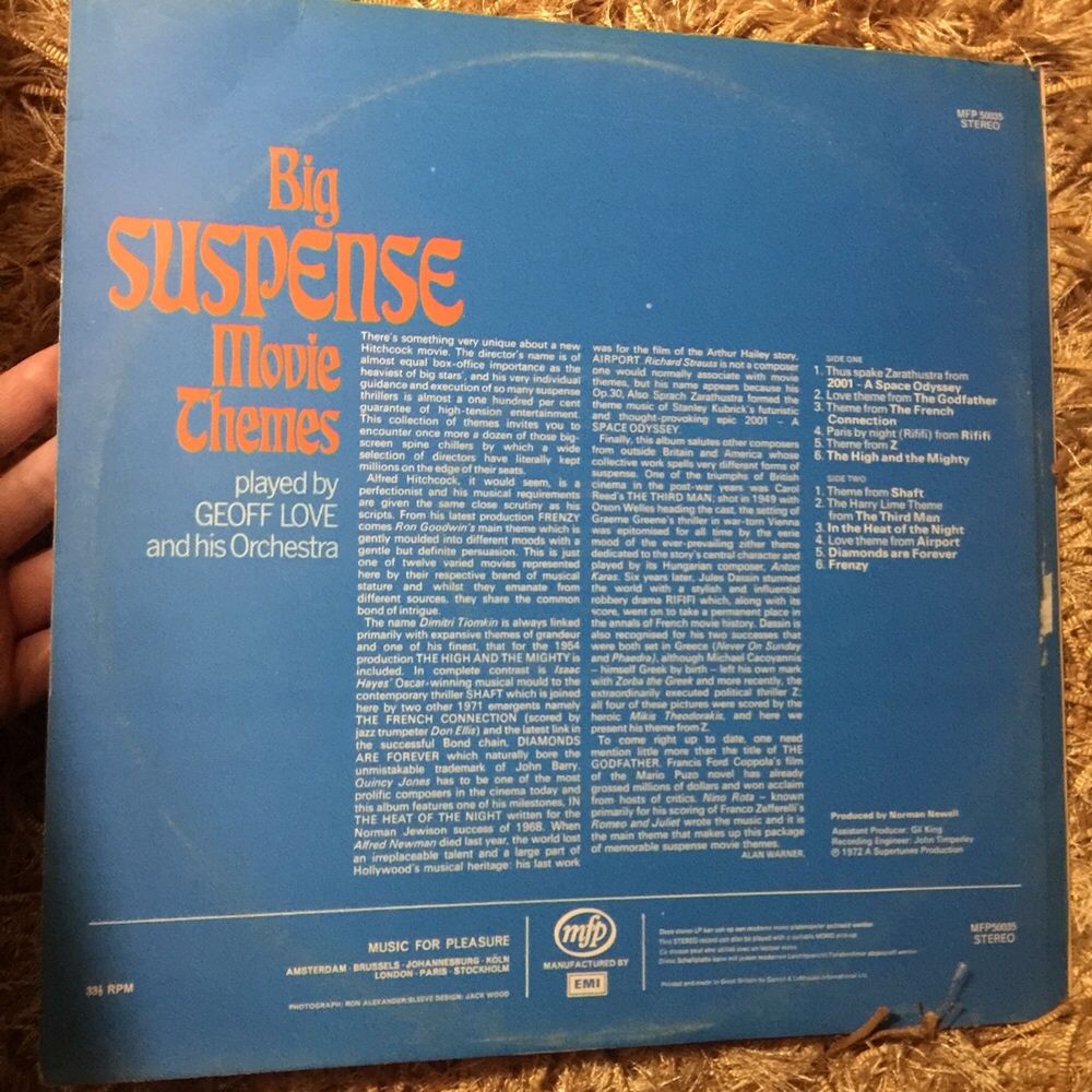 Vinil: Big suspense movie themes - 1972