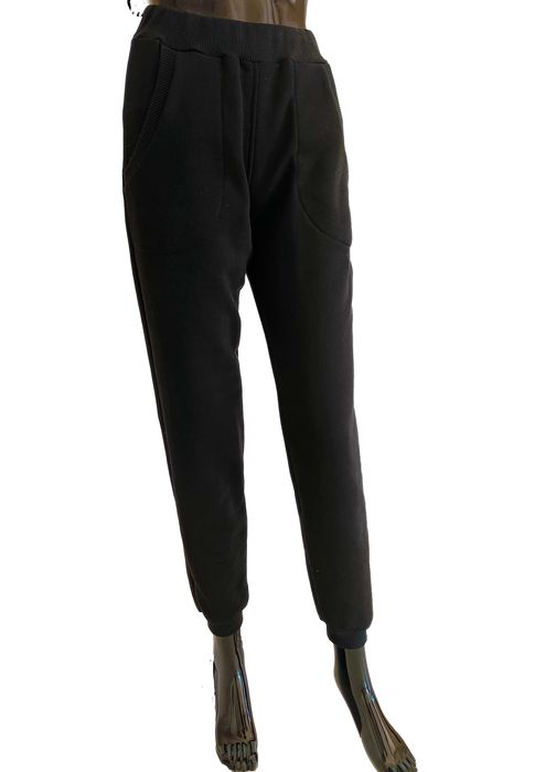 spodnie dresowe z wysokim stanem joggery czarne M