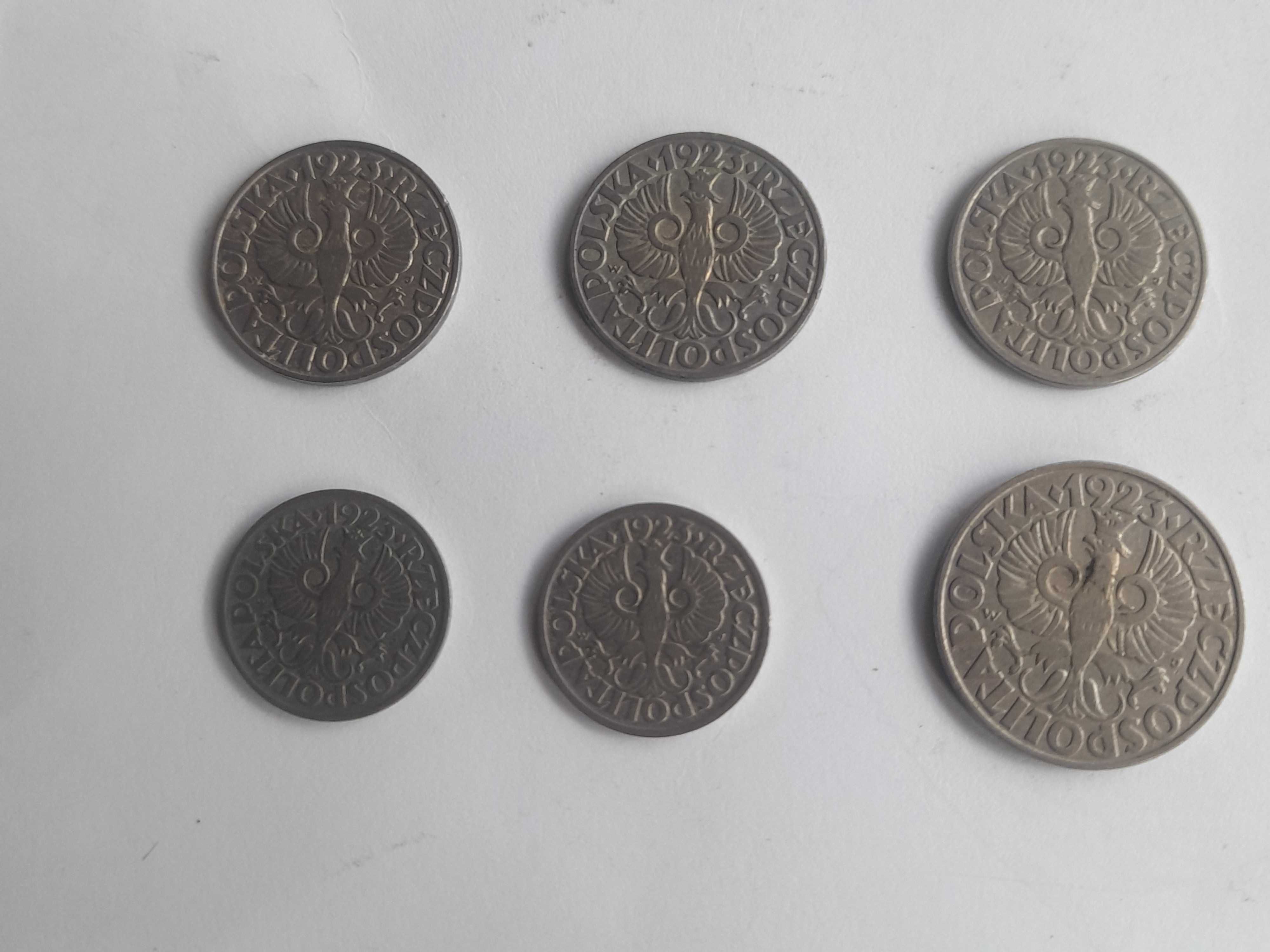 Stare przedwojenne polskie monety 50, 20, i 10 gr (10 sztuk)