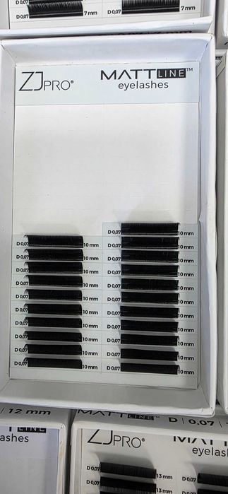 Rzęsy ZJpro matt line Skręt D, grubość 0,07 czrne