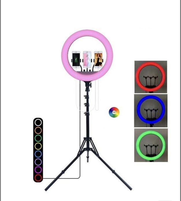 Кільцева LED лампа 45 см RGB 8 кольорів SOFT RING LIGHT