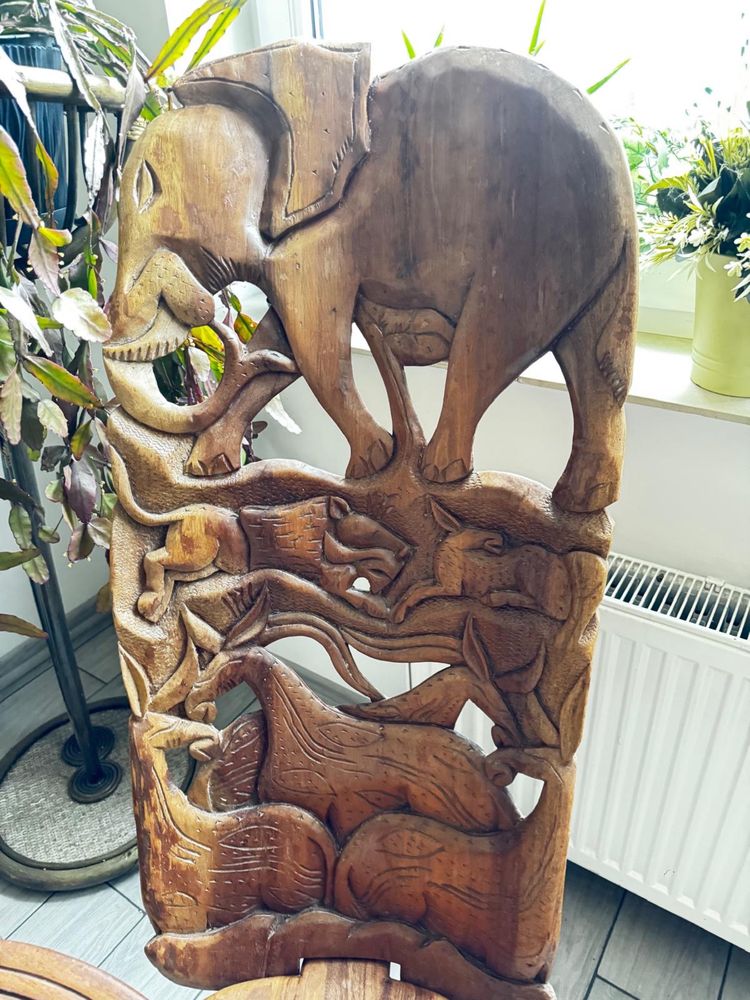 Afrykańskie krzesła i stolik hand made