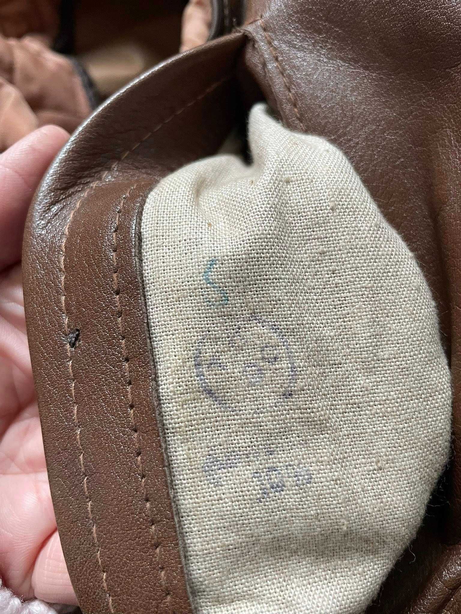 Płaszcz skórzany męski skóra Nikador 52 XL brąz vintage retro 70s 80s
