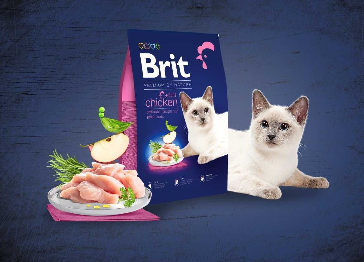 Корм для взрослых котов Brit Premium Cat Adult Chicken с курицей 8кг