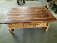 Ława stolik drewniana tekowa kolonialna solidna oryginalna DOWÓZ