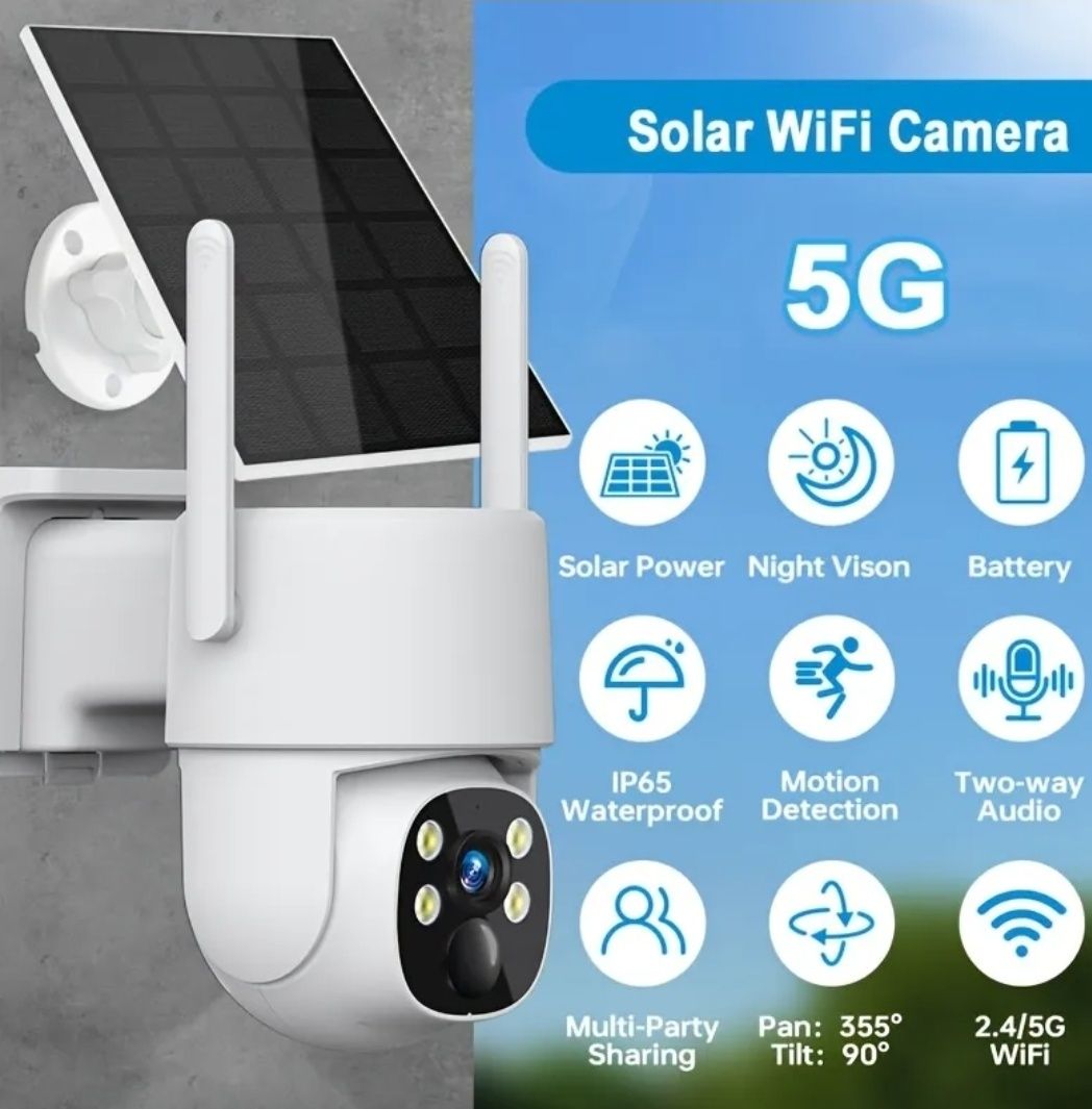 Câmera de segurança WiFi - energia solar