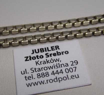 Srebrny łańcuszek kostka  60 cm. 2,1 mm.