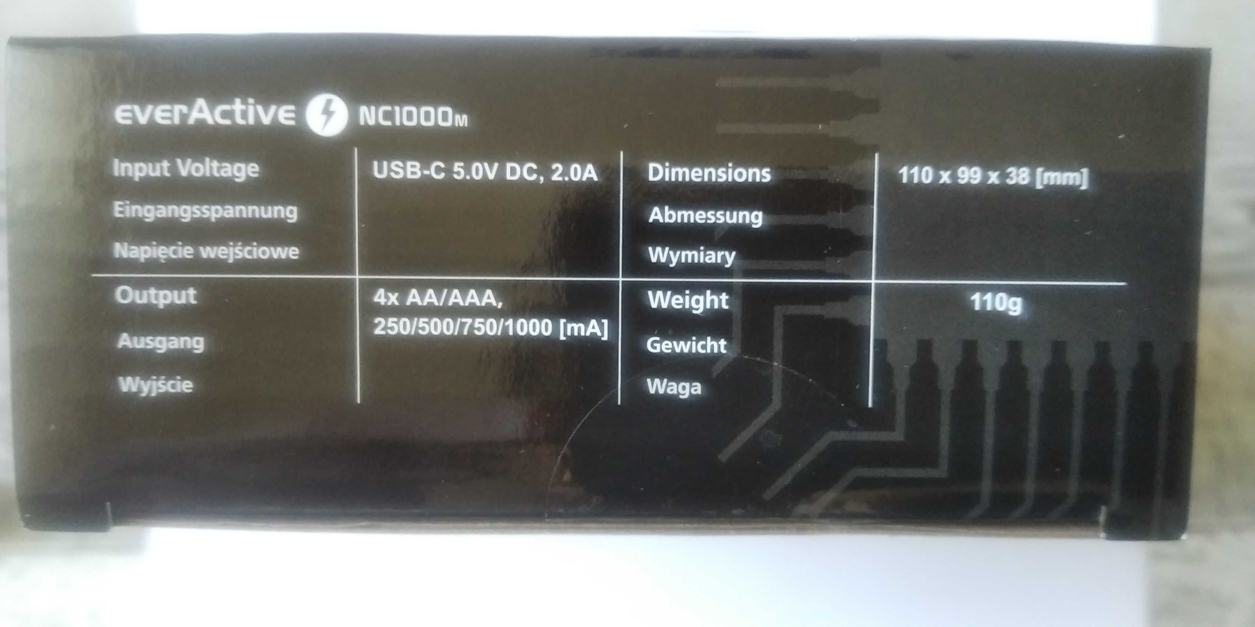 Ładowarka EverActive NC-1000M NiMH/NiCD AA/AAA USB