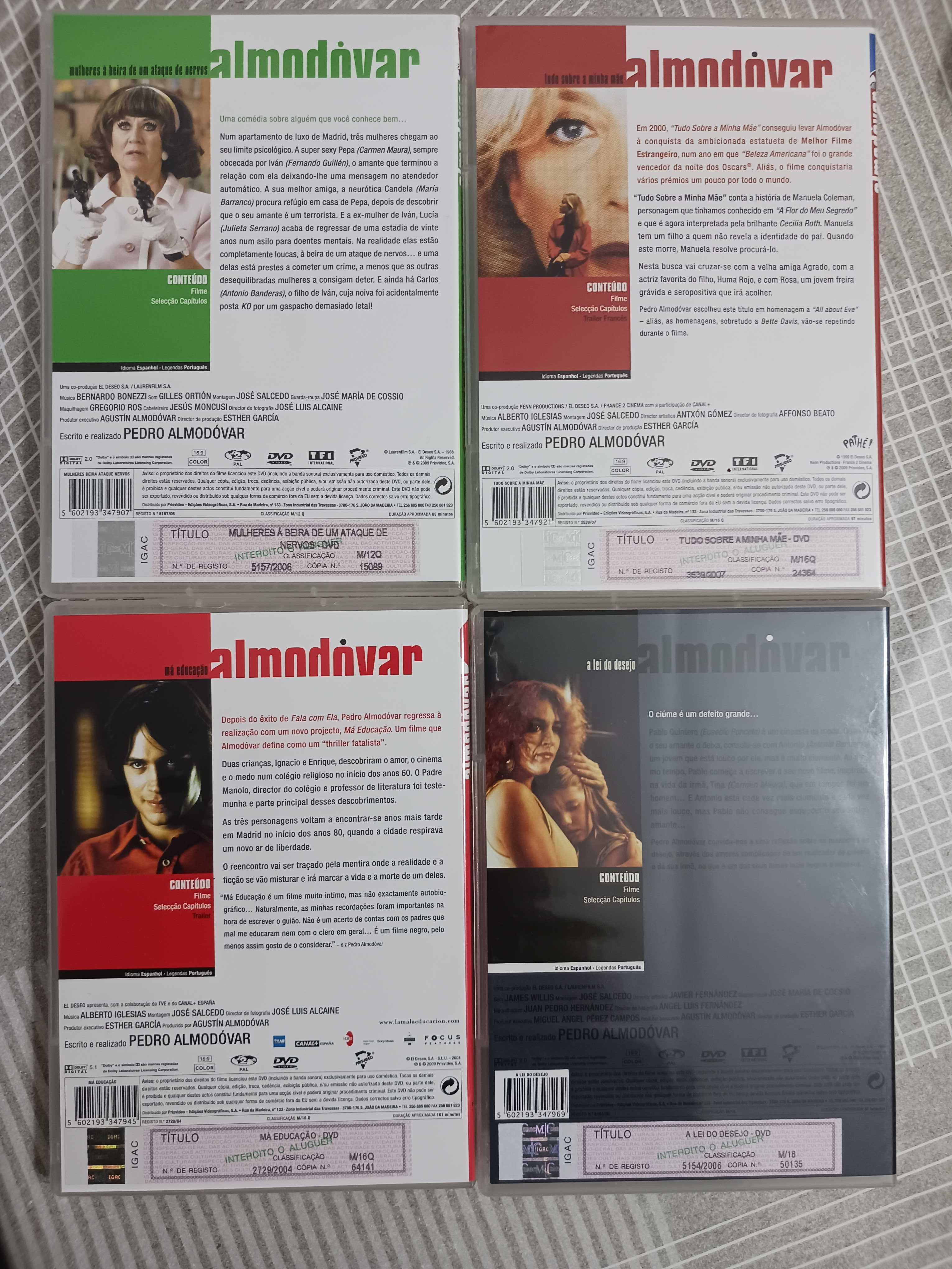 Colecção de 8 Dvd's Almodóvar