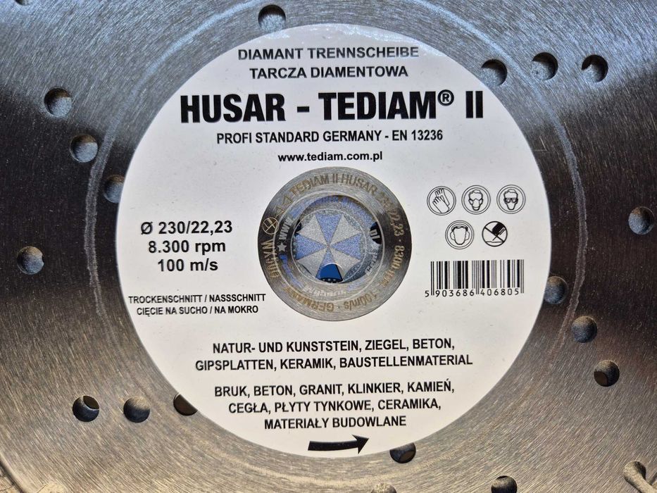 Tarcza Diamentowa 230mm  100m/s diament 10mm tarcza do betonu 230mm