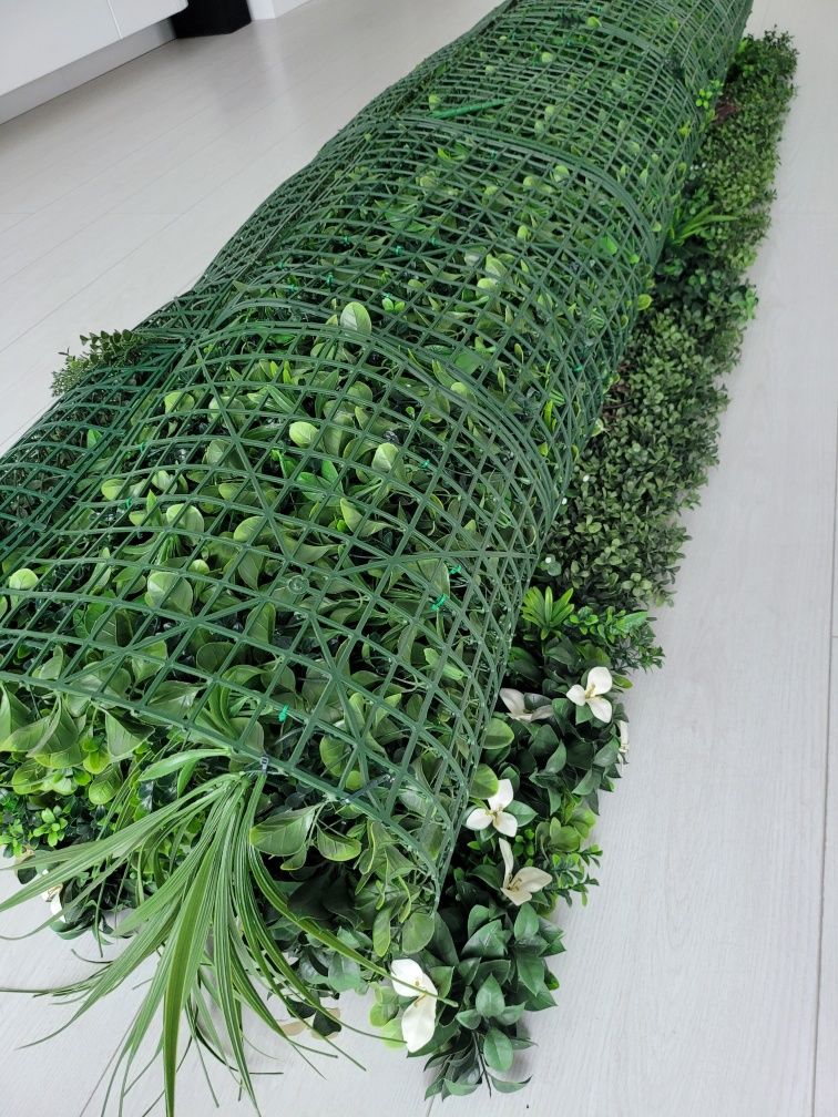 Panel kwiaty trawa ogrodowy ścianka ozdobna 250 cm na 240 cm duży  tan