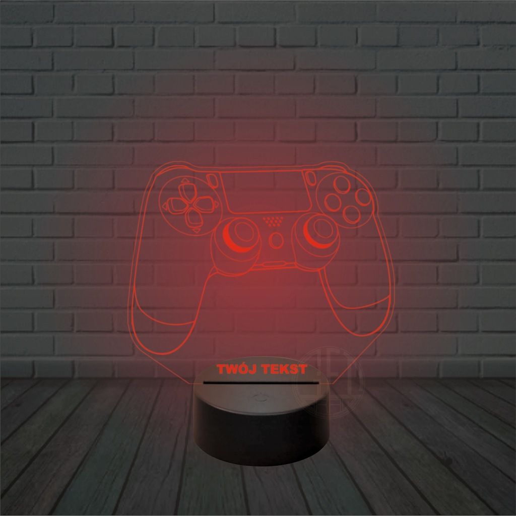 Lampka nocna na biurko 3D LED imię PAD ps xbox