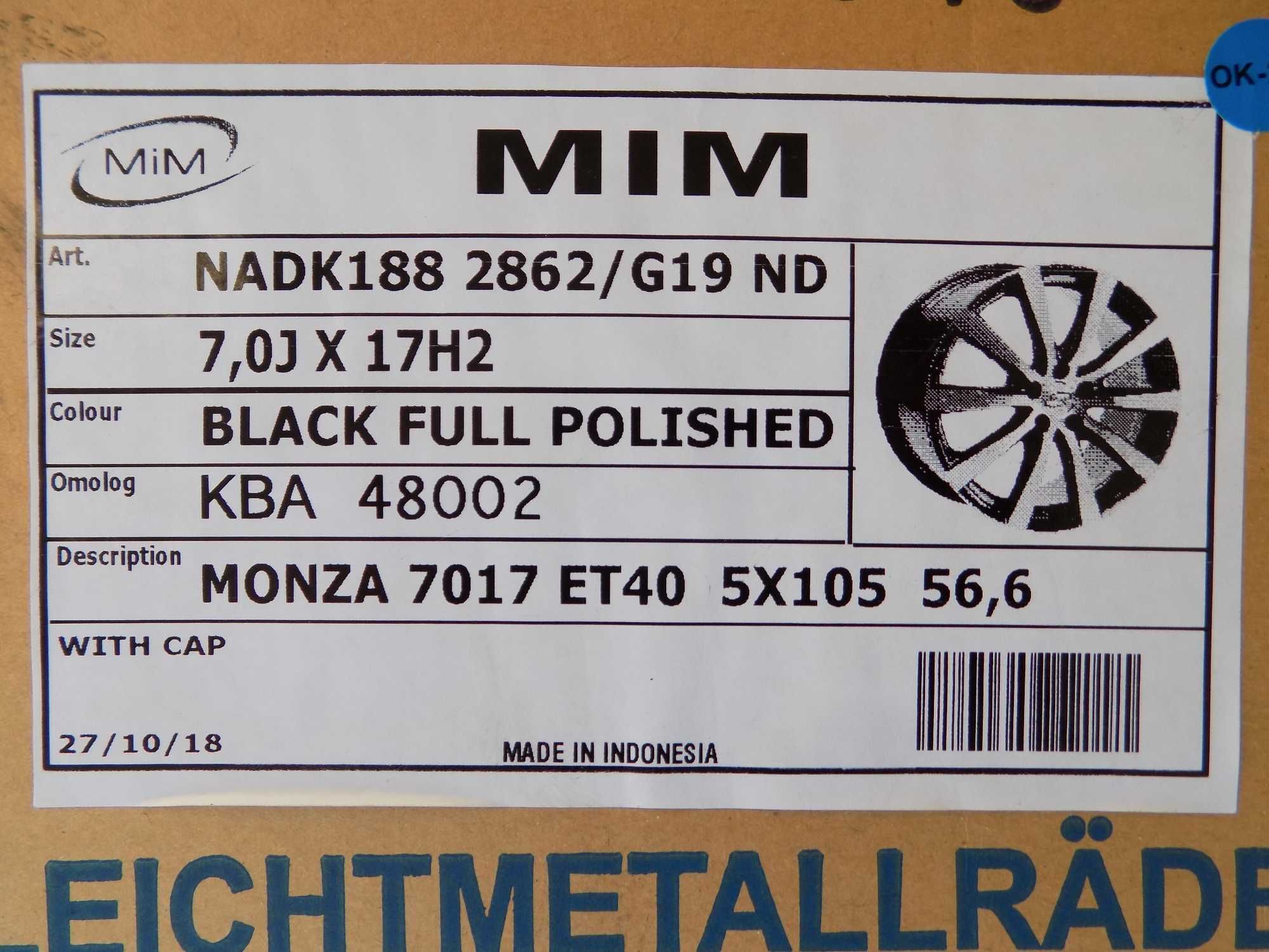 Oryginalne Felgi MIM 5x105 Opel 17 Astra,Mokka