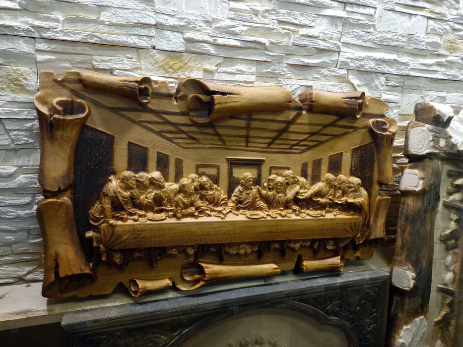 Ostatnia Wieczerza- Plaskorzezba-Drewno