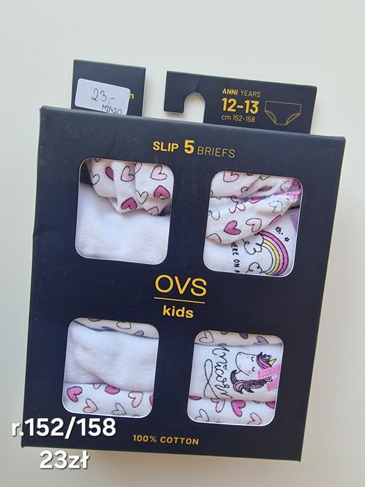 5pak majtki jednorożce dla dziewczynki rozmiar 152-158