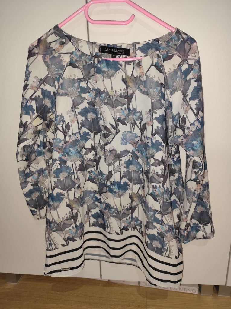 Elegancka wiosenna bluzka damska długi rękaw 36