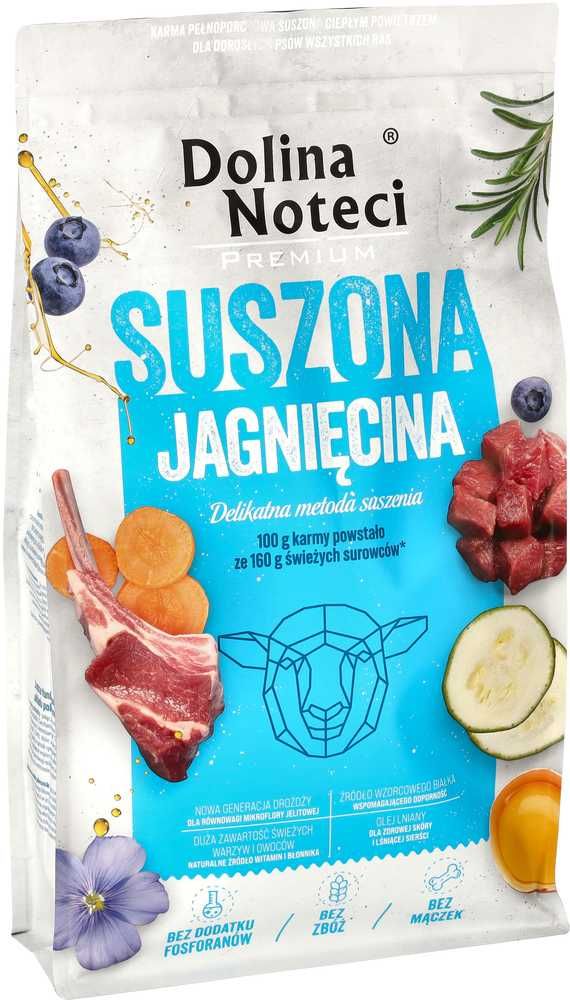 Karma suszona dla psa Dolina Noteci Premium jagnięcina 9 kg