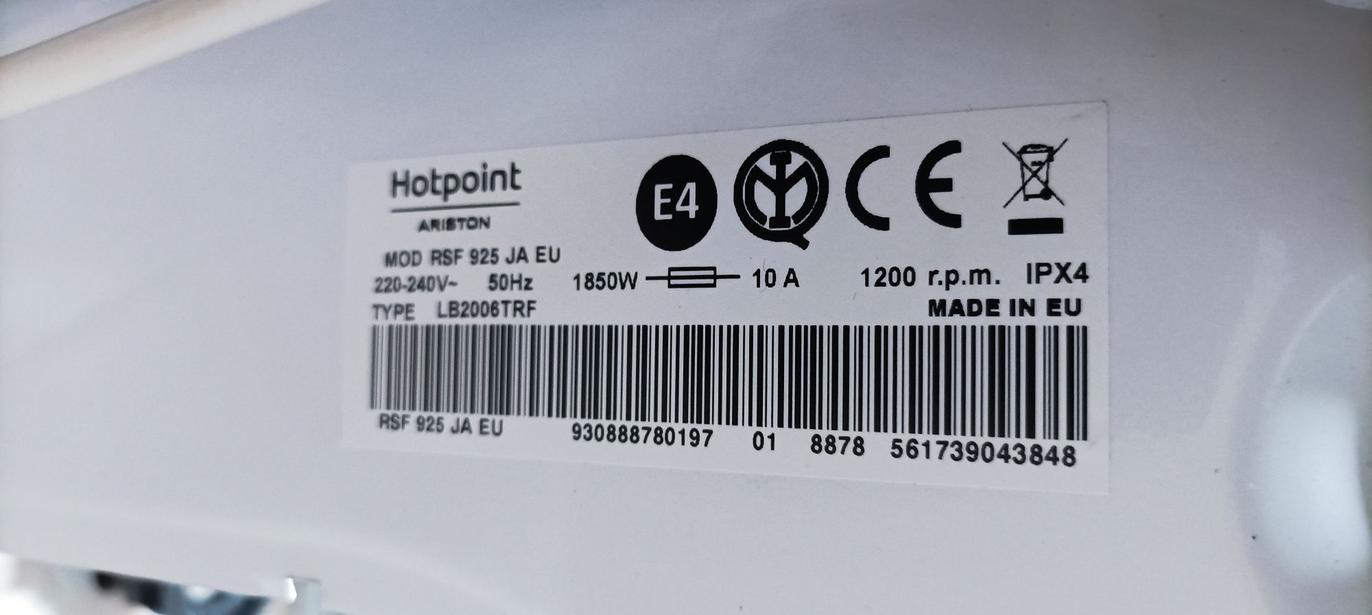 Peças para Máquina de lavar roupa Hotpoint Ariston 9kg