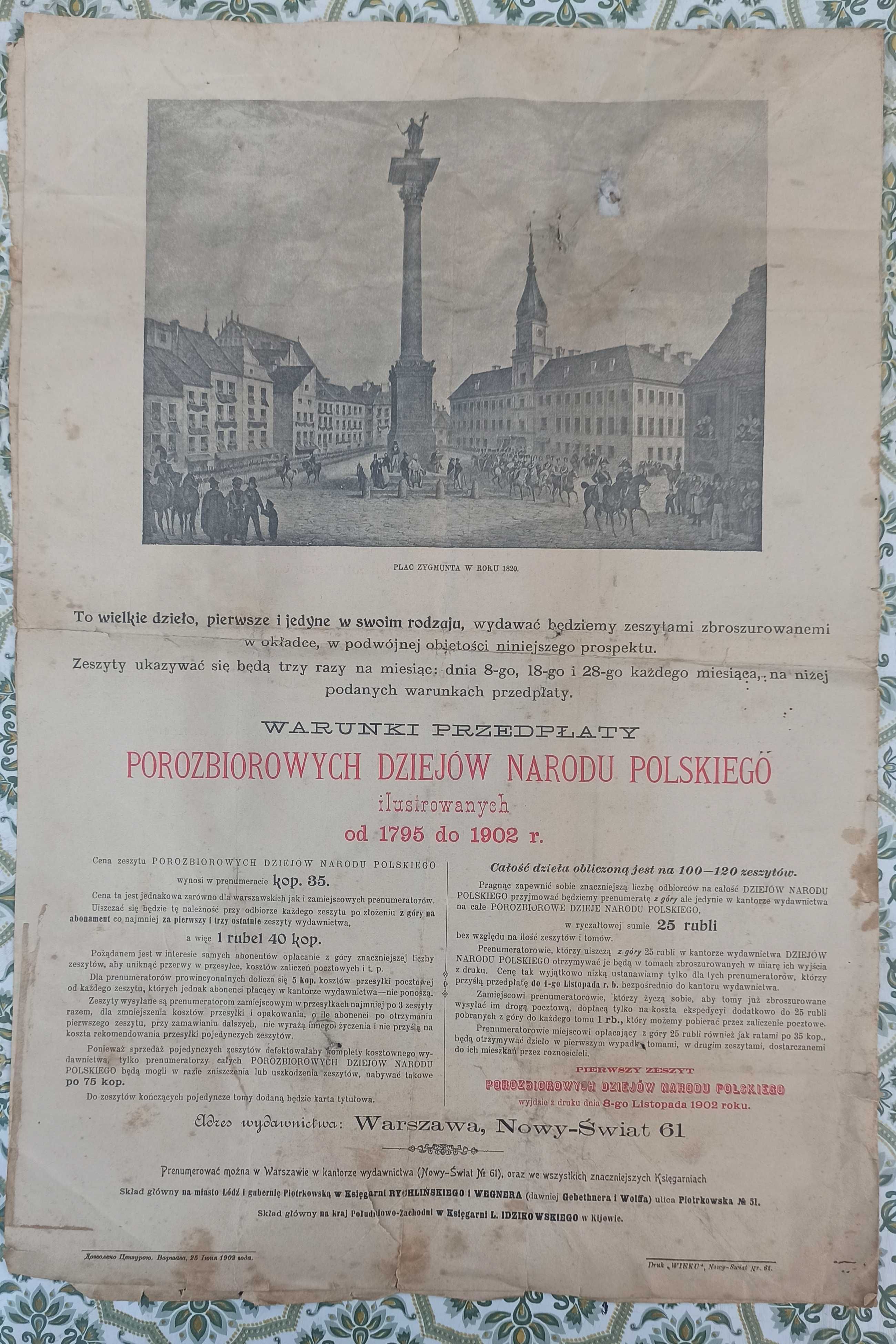 Zabytkowy artykuł "Porozbiorowe dzieje Polski", 1902 rok