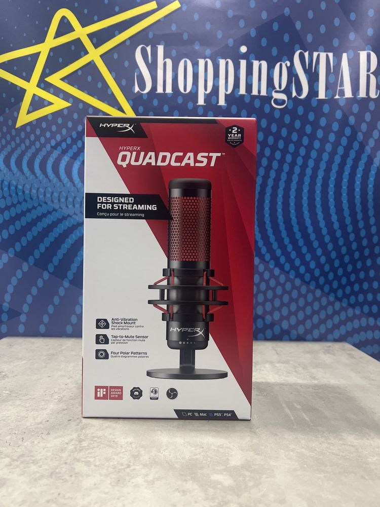 Мікрофон HyperX Quadcast •Новий •Гарантія •Запакований