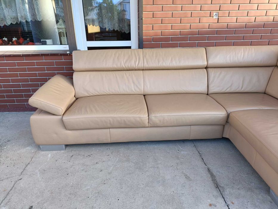 Sprzedam narożnik ze skory -Skóra -skórzany –skórzana -skórzane