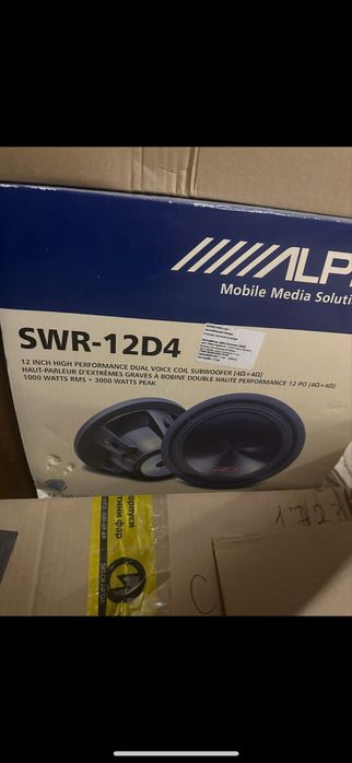 Сабвуфер Alpine Swr-12d4 3000 watt peak 1000 watt RMS