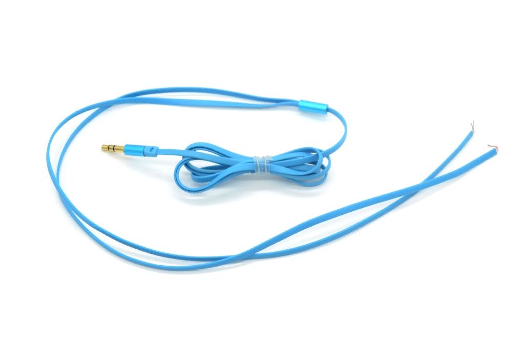Плоский провод для наушников, аудио кабель лапша, 3мм, штекер 3.5мм