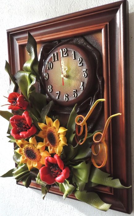 PREZENT NA JUBILEUSZ obraz i zegar "słoneczniki i maki" + GRAWER