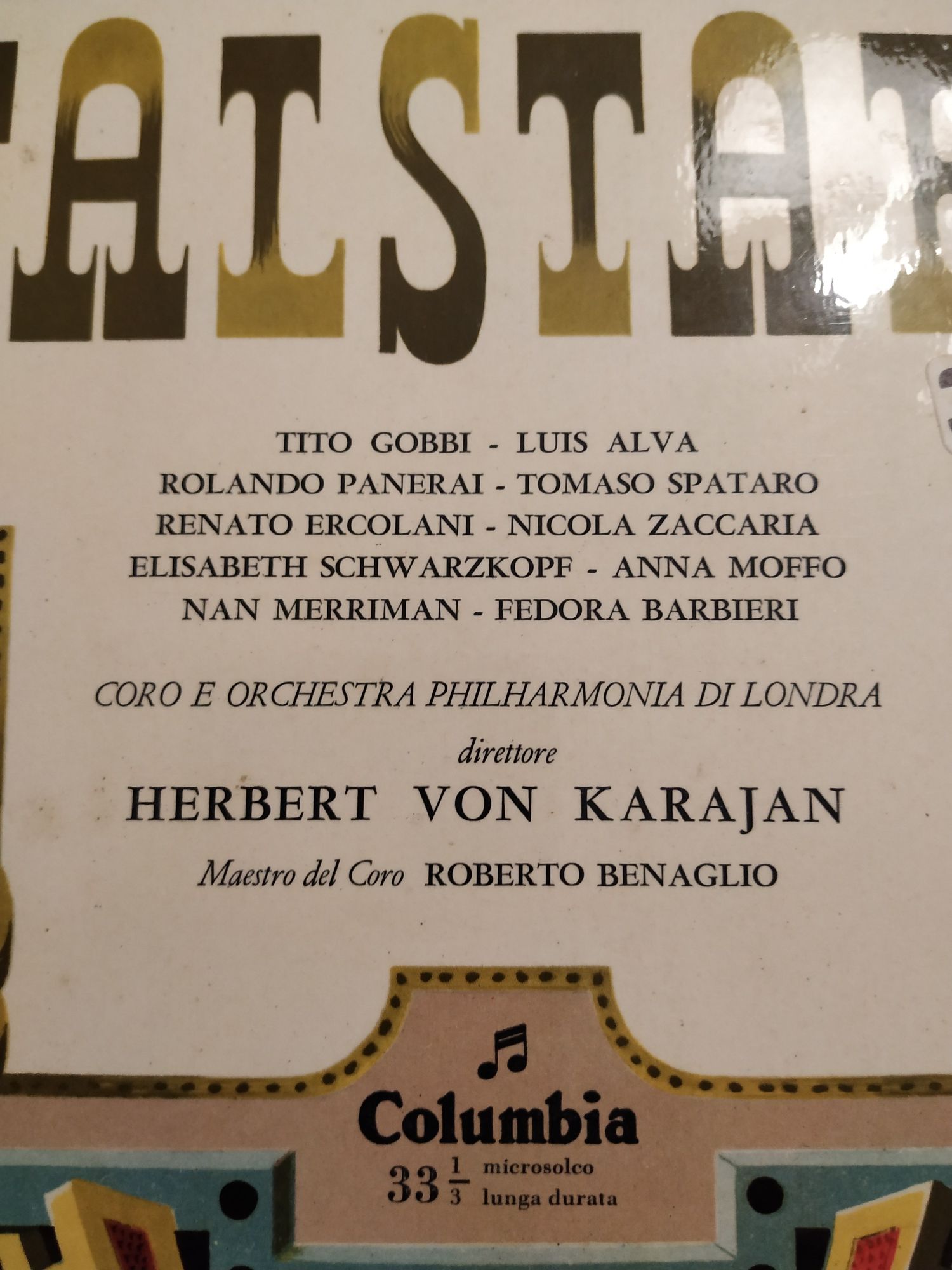 Disco Vinil Falstaff de 1957