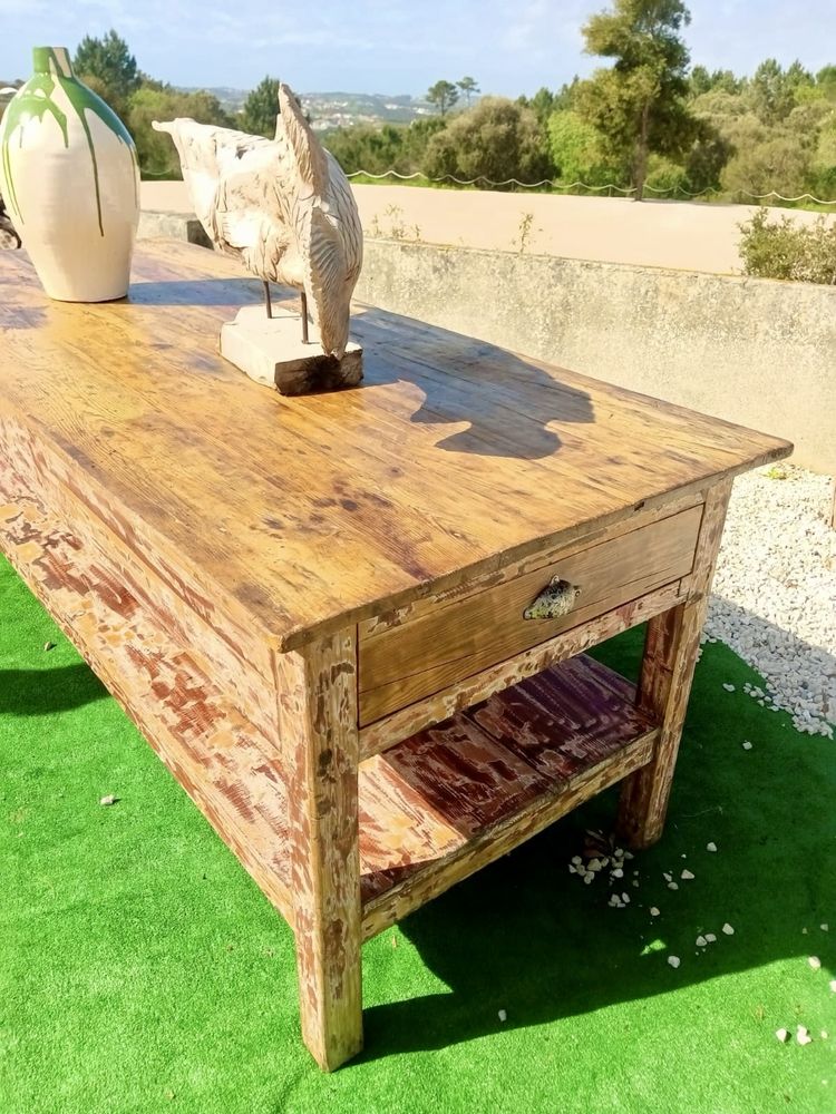 Mesa Antiga Original Restaurada