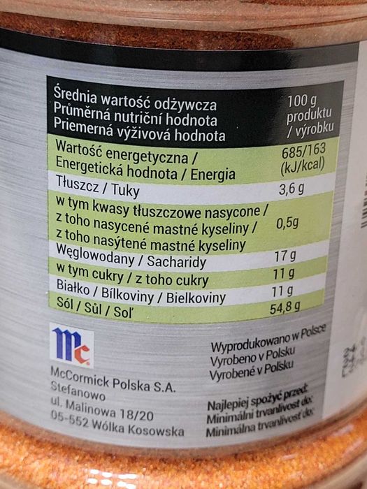 Kamis Przyprawa do ziemniaków i frytek PET 735g
