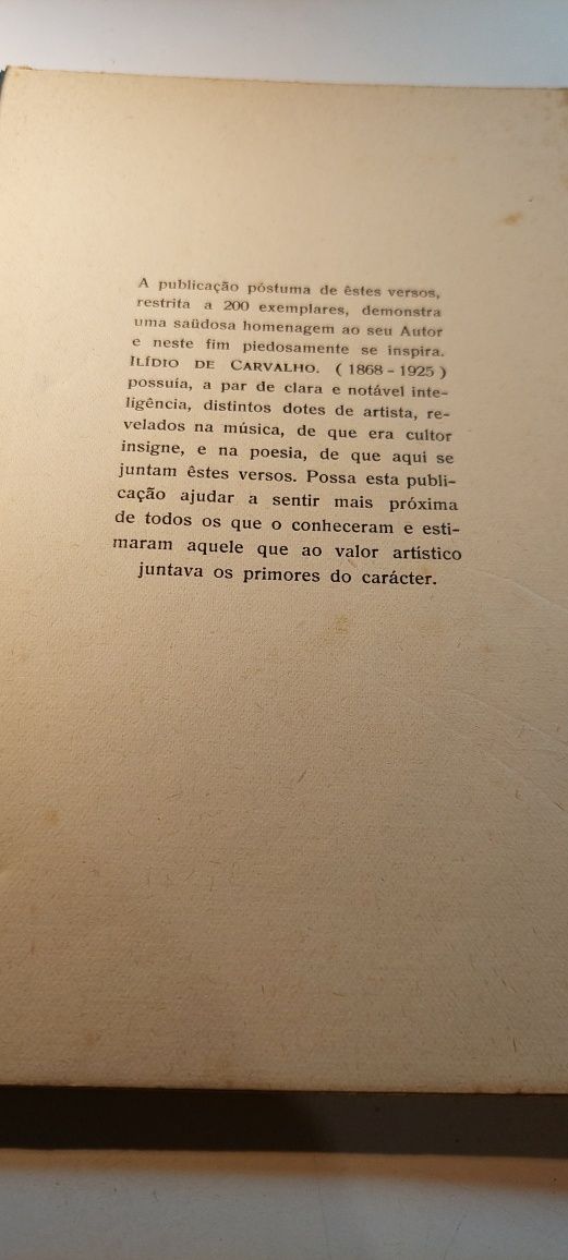 Versos de Ilídio de Carvalho (1938, Numerado) Edição Especial