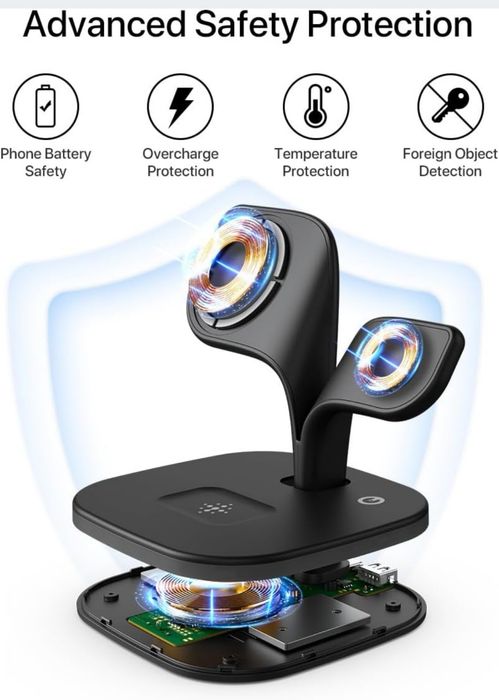 Bezprzewodowa Stacja Ładująca Iphone 15/14/13 Apple Watch Airpods Mags